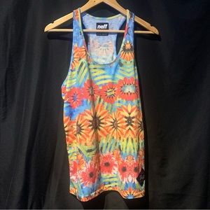 Neff Floral ALL OVER PRINT Tank Top Shirt Men's Sz M 18x28 Used